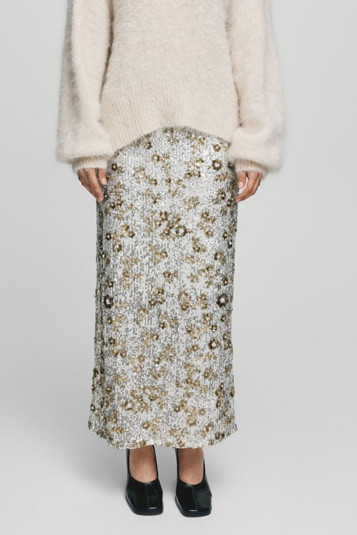 Magnolia HW Skirt EMB Silver/T Coco