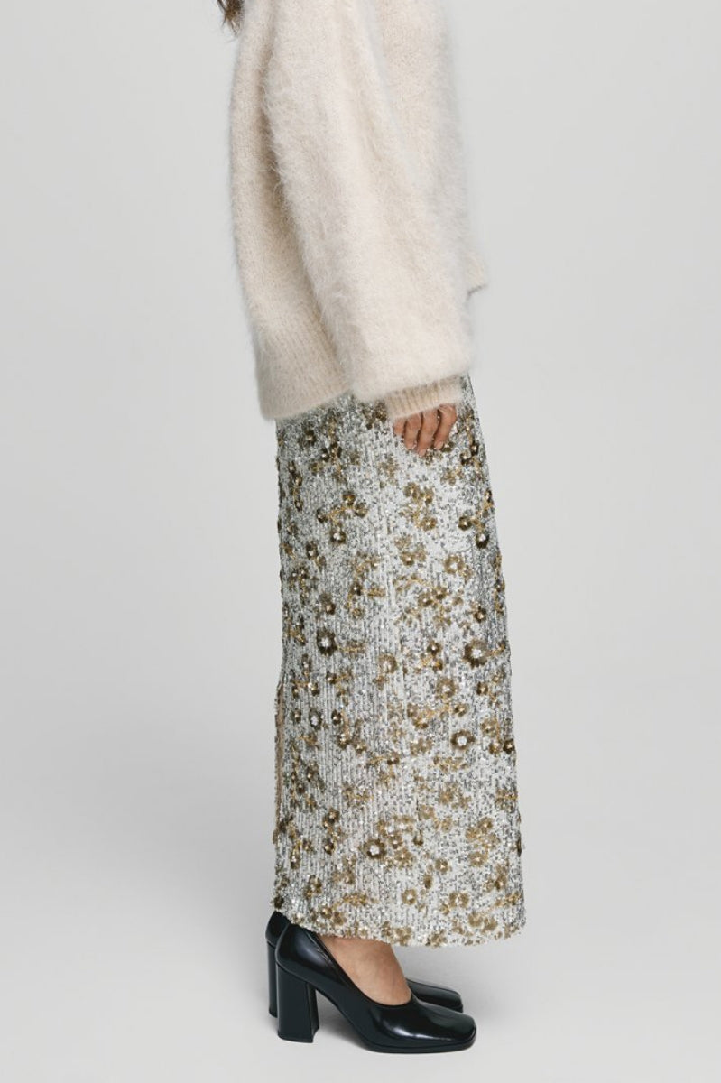 Magnolia HW Skirt EMB Silver/T Coco