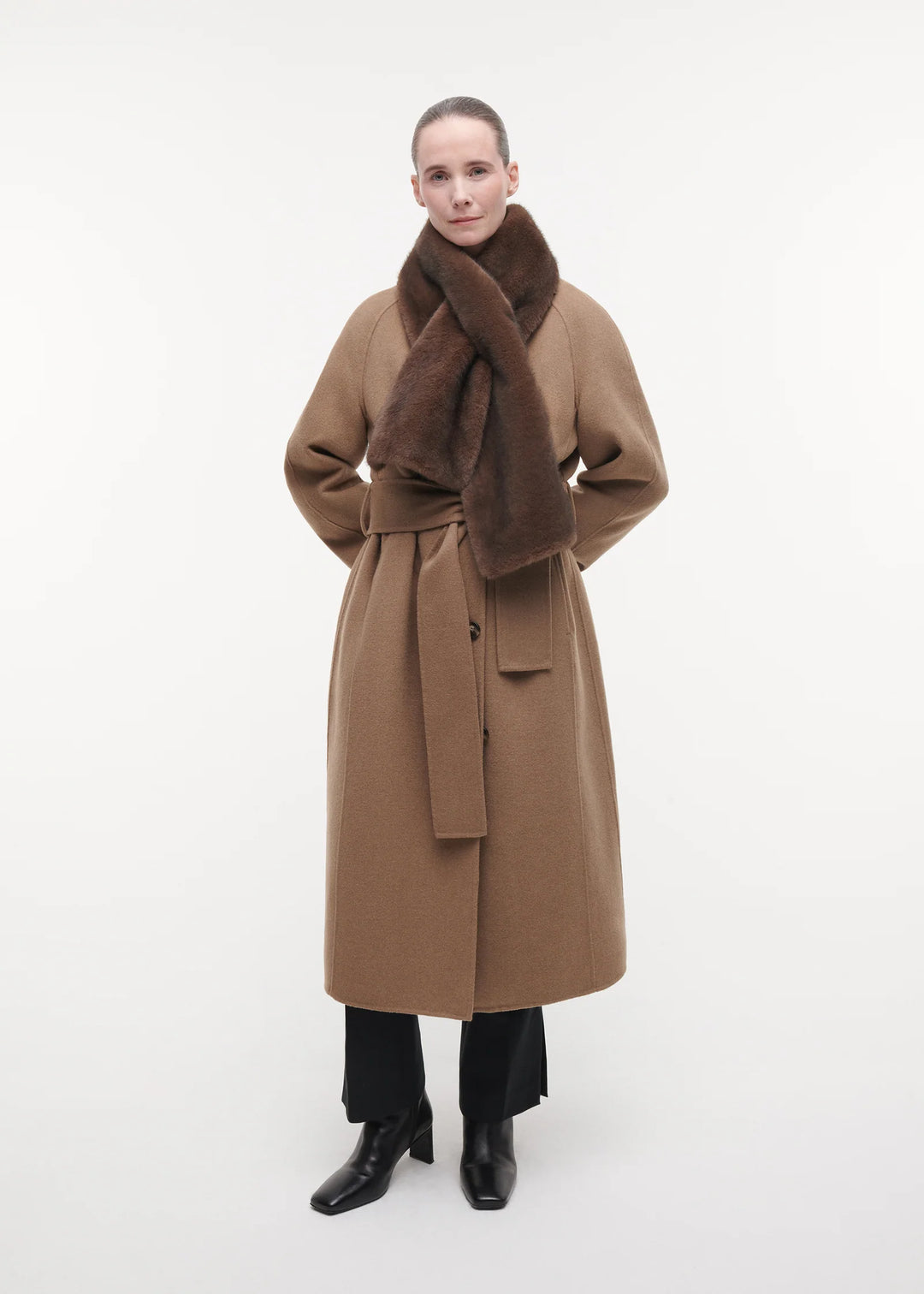 Jemma Faux Mink Scarf Choco