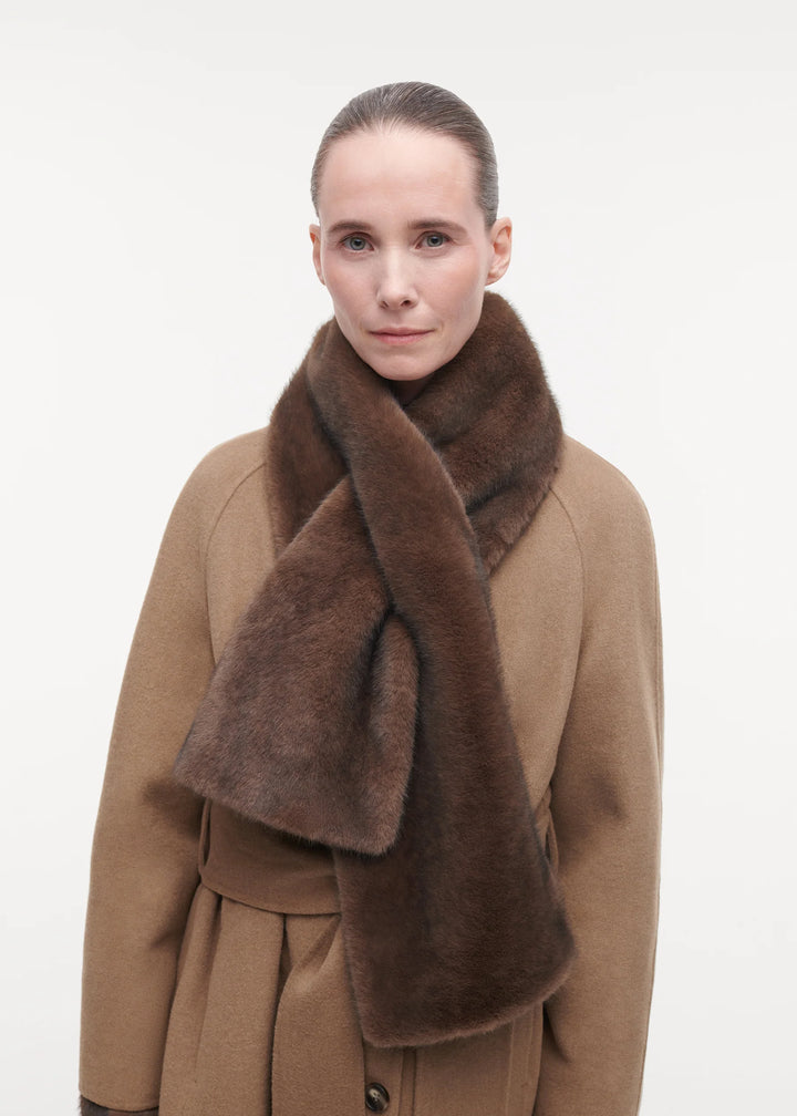 Jemma Faux Mink Scarf Choco