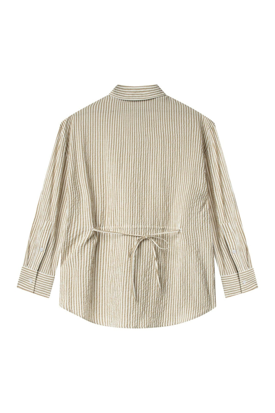 Palermo Seersucker Stripe Shirt Beige/White