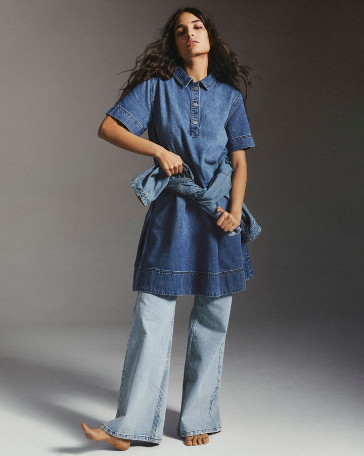 Turo Alena 2/4 Dress Mid Blue Wash