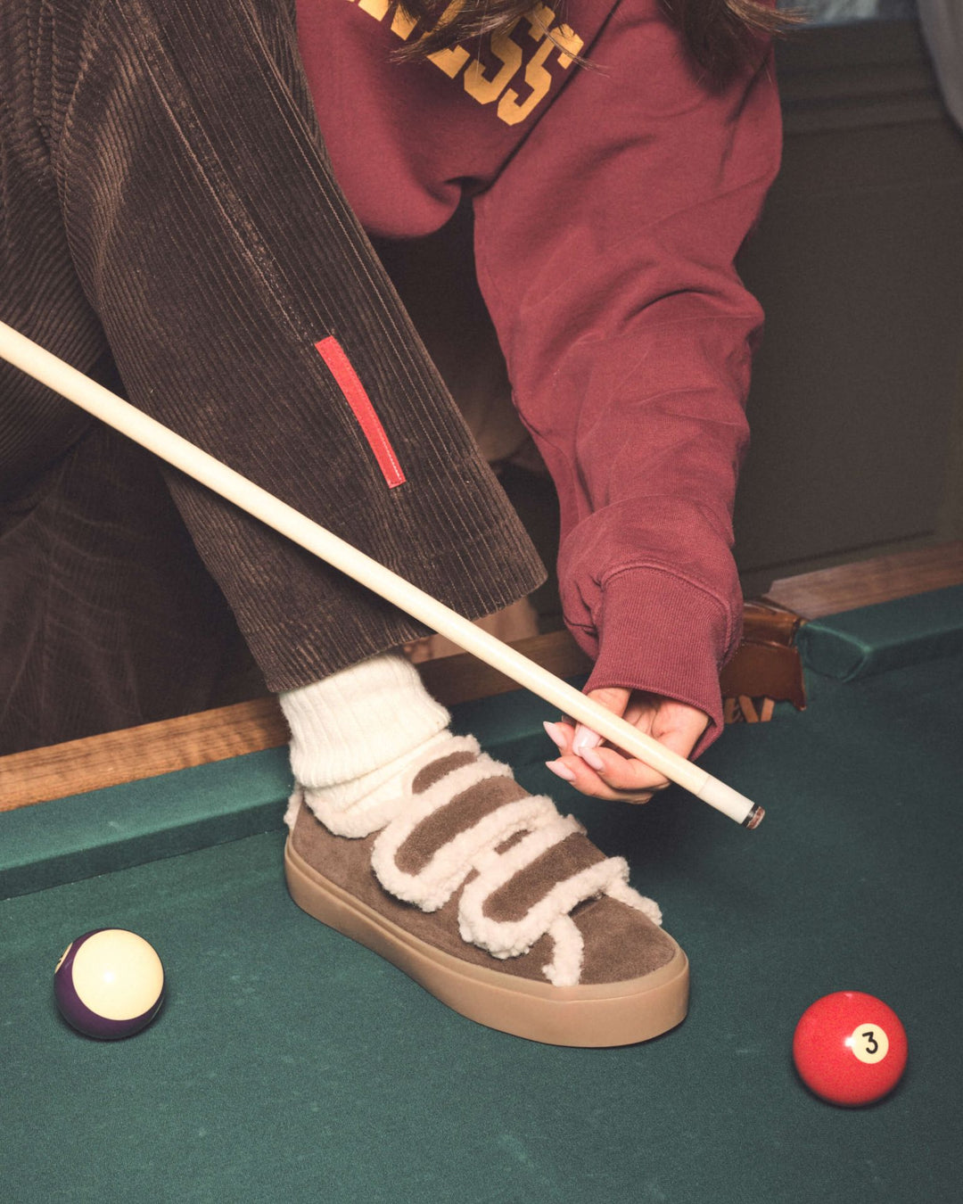 Shearling Low Velcro Dark Brown