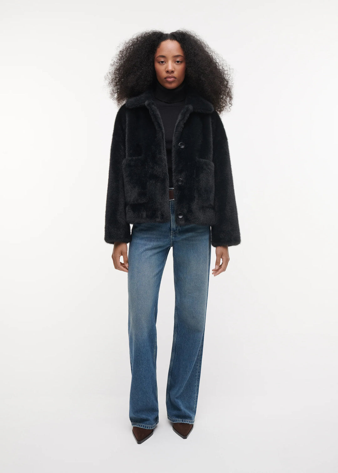 Faje Faux Mink Dark Grey