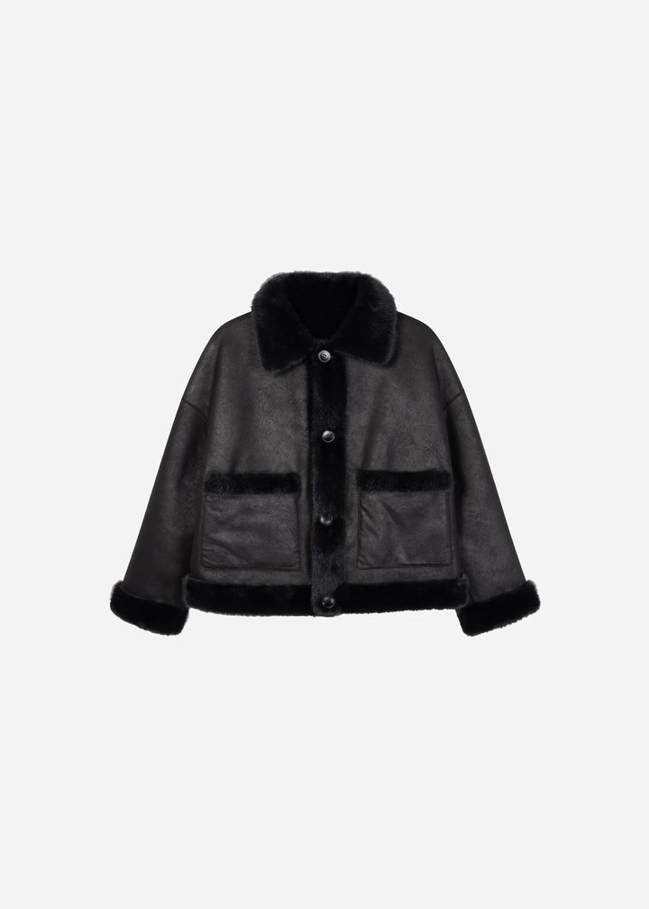 Faje Faux Mink Dark Grey