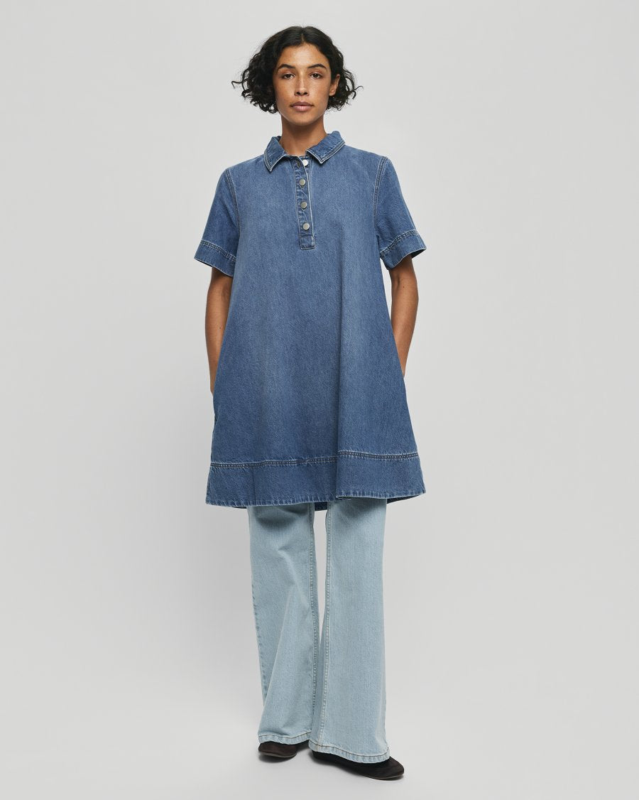Turo Alena 2/4 Dress Mid Blue Wash