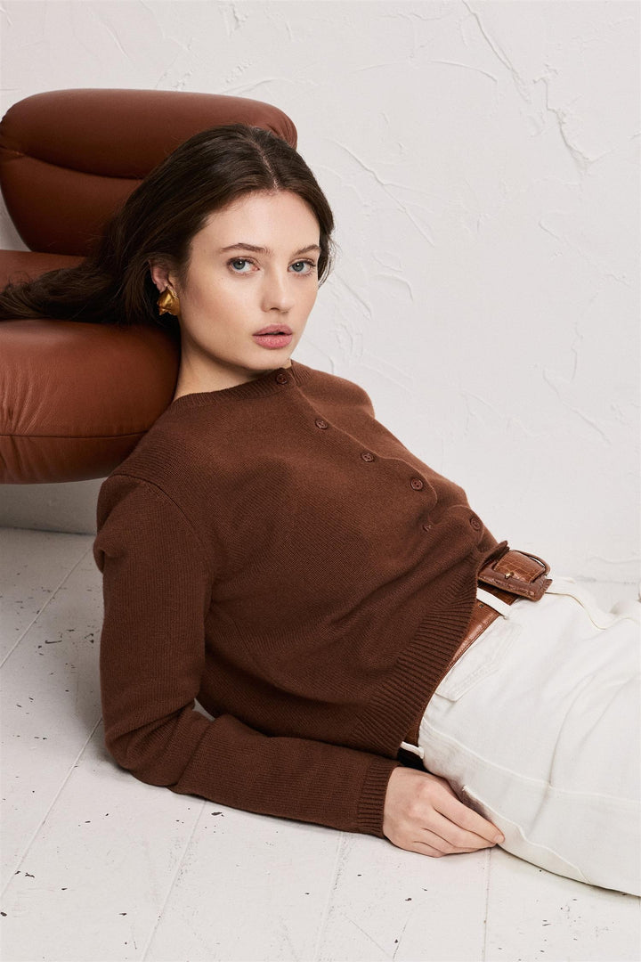 Astrid Cash Cardigan Brown