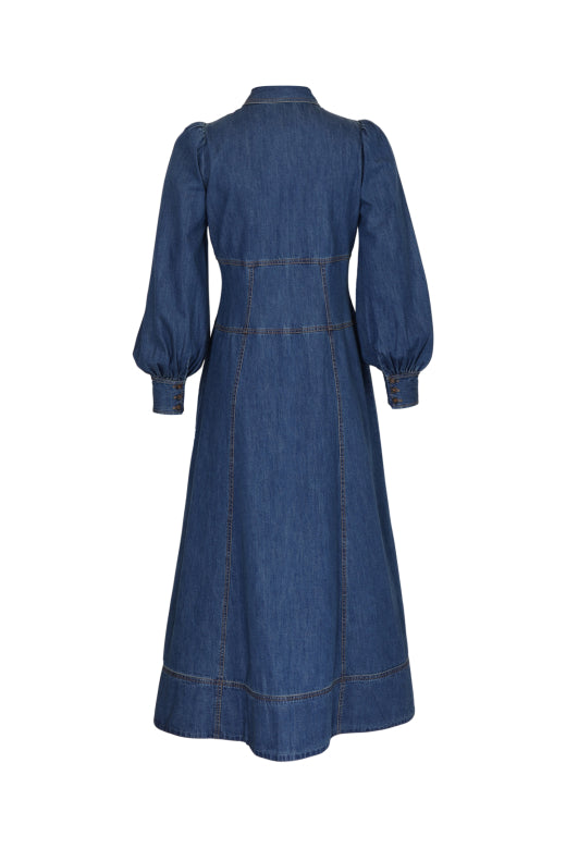 Denim Button-Down Dress French Blue