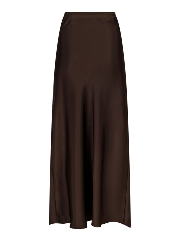 Vicky Heavy Sateen Skirt Dark Brown