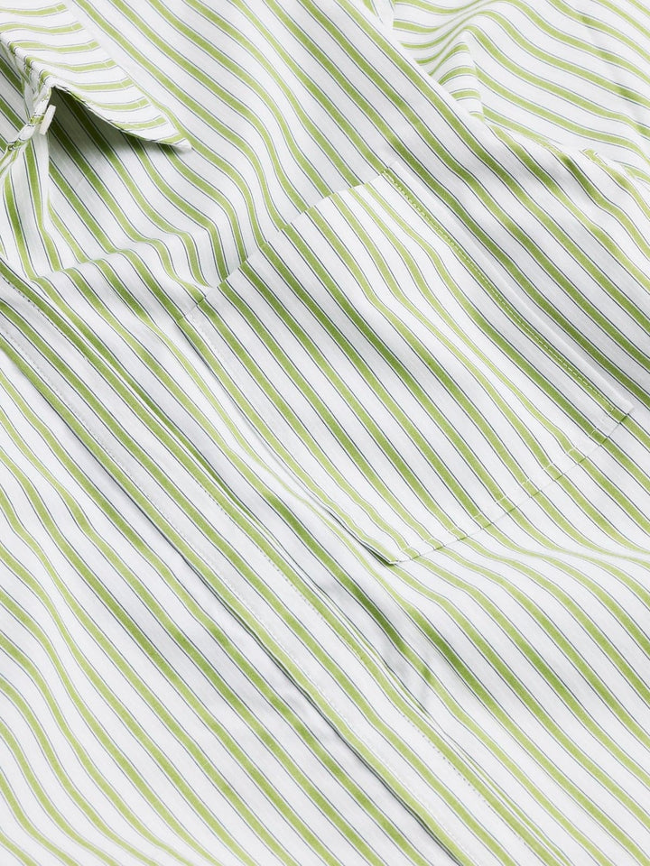 Loose Stripe Shirt Green Stripe