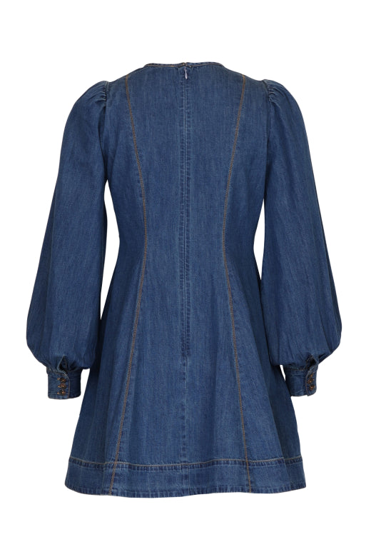 Denim Fitted Dress French Blue