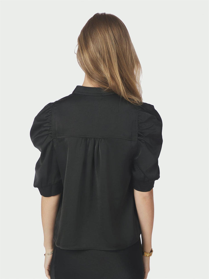 Roella Heavy Sateen Blouse Black