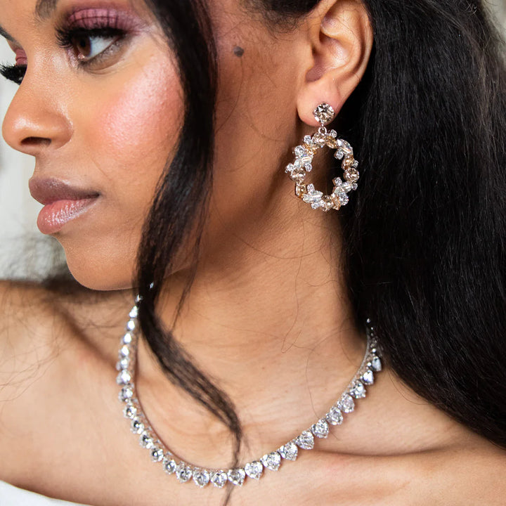 Thyra Earrings Gold Crystal/ Golden Shadow