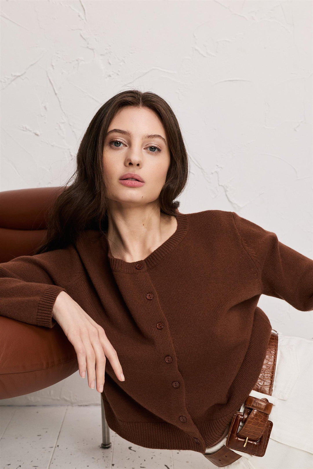 Astrid Cash Cardigan Brown
