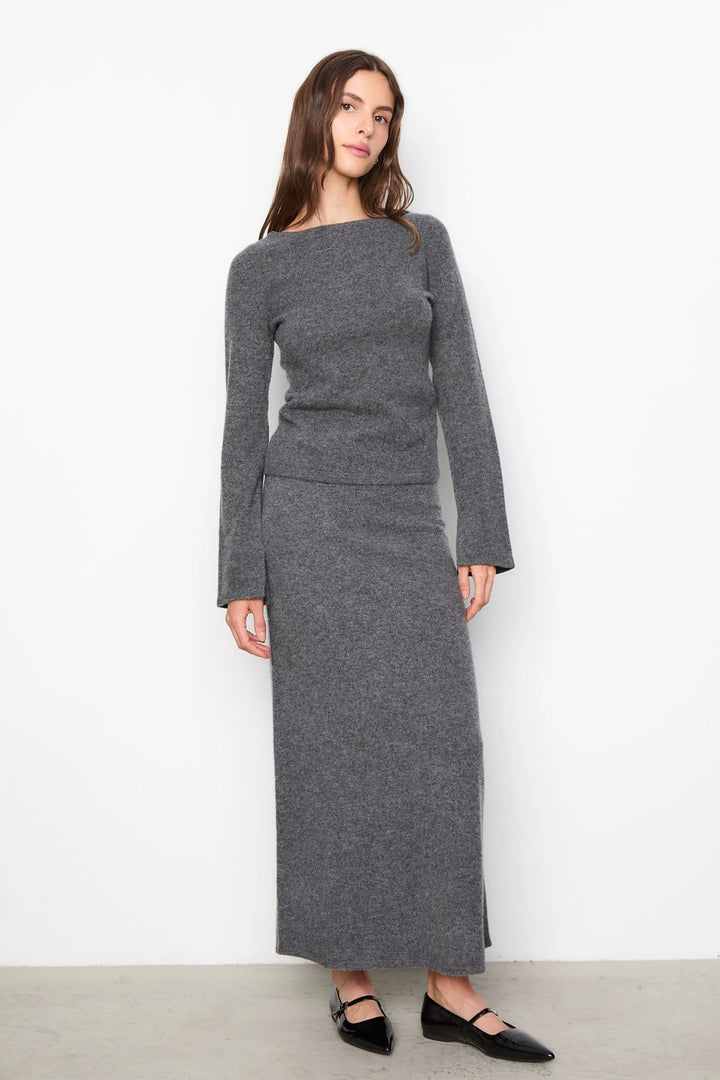 Jana Knit Skirt Dark Grey Melange
