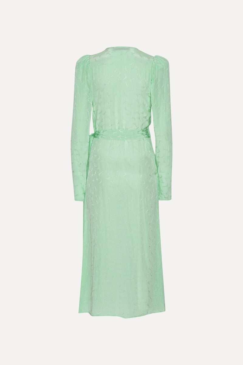 Jacquard Midi Dress Grayed Jade