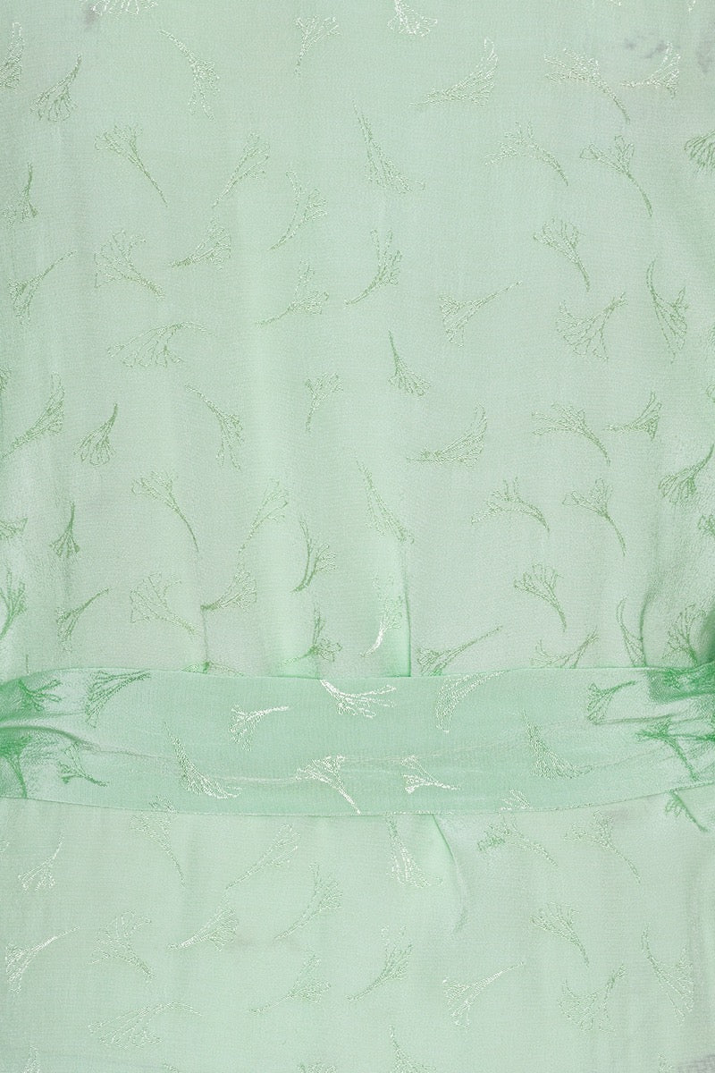 Jacquard Midi Dress Grayed Jade