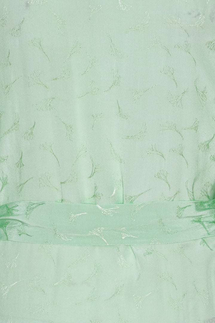 Jacquard Midi Dress Grayed Jade