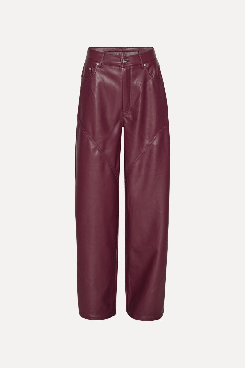 Mid Waisted Piping Pants Zinfandel