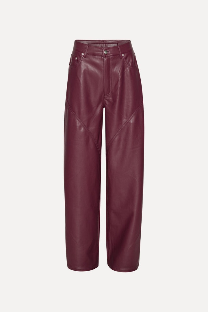 Mid Waisted Piping Pants Zinfandel