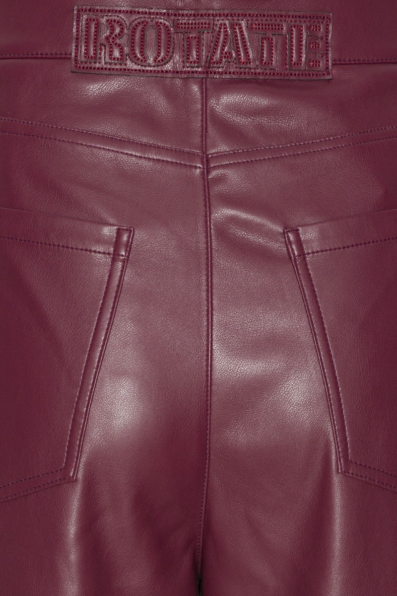 Mid Waisted Piping Pants Zinfandel