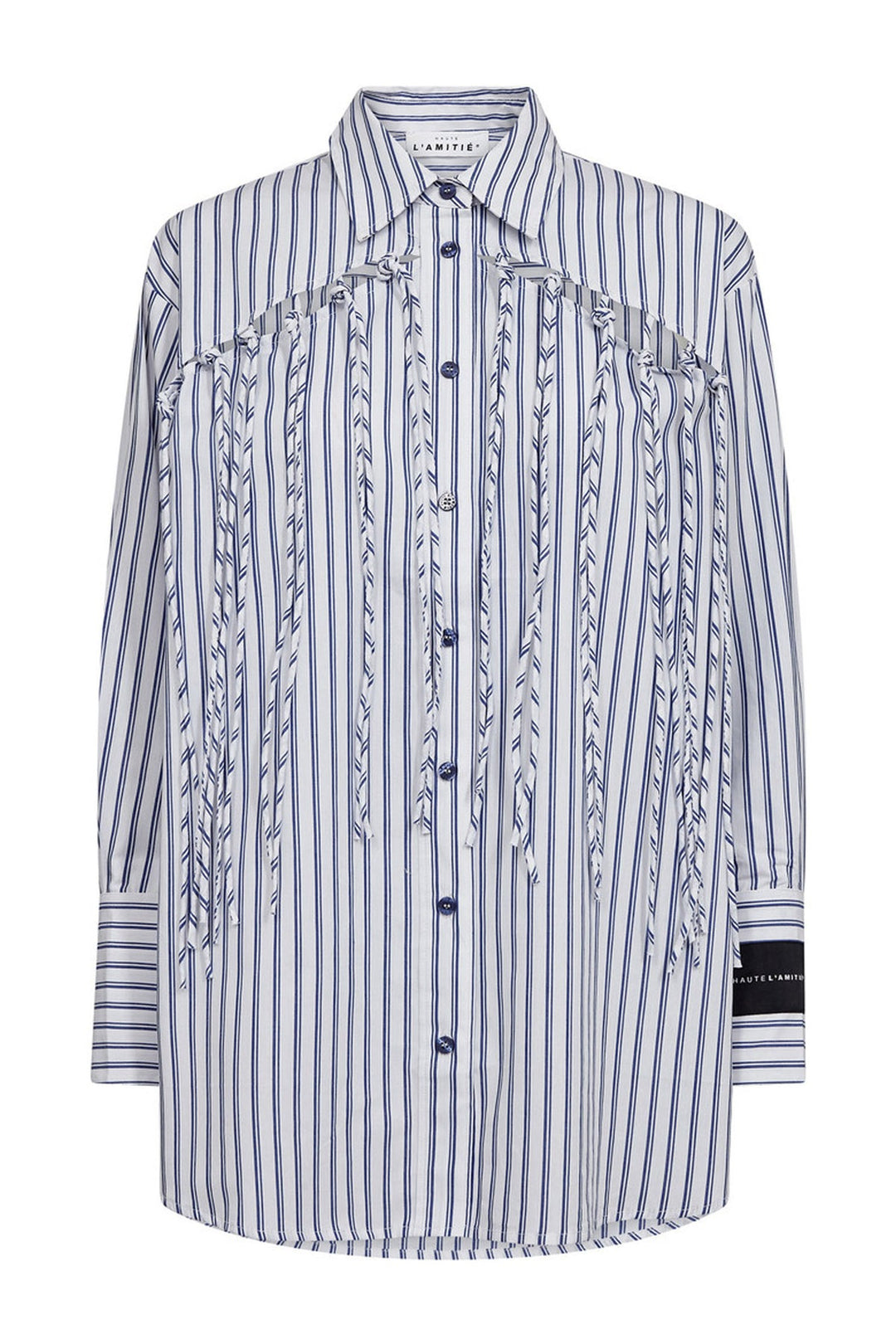 Striped Fringe Shirt Blue/White Stripe