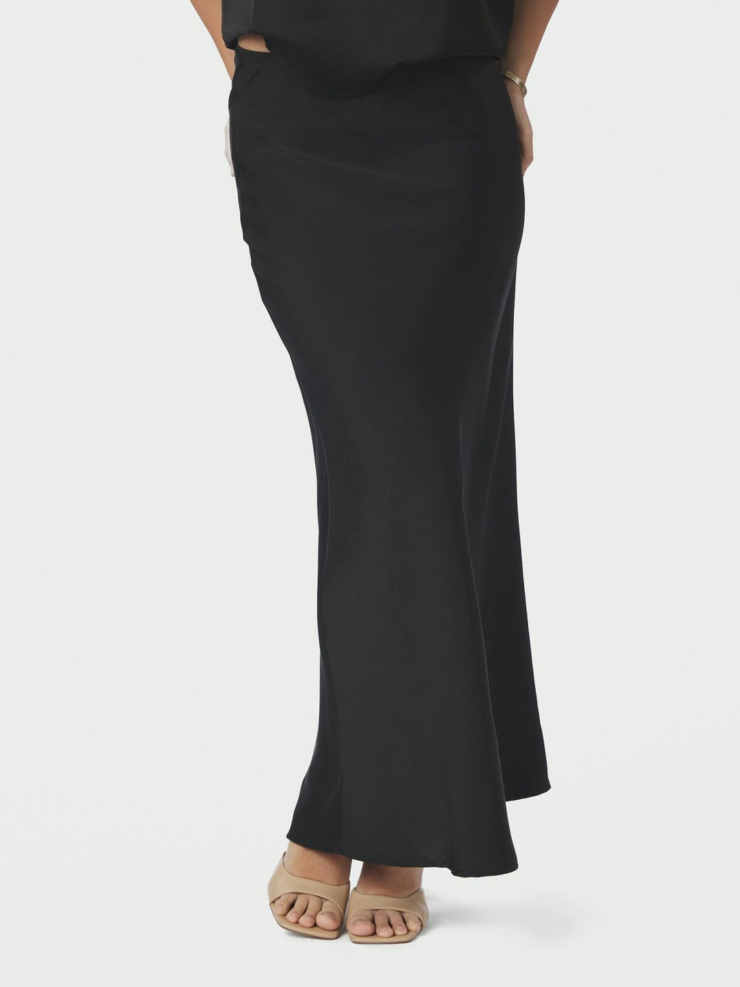 Vicky Heavy Sateen Skirt Black