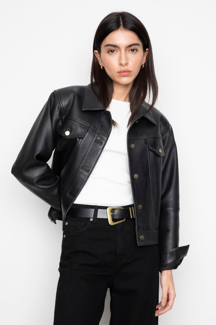 Leslie Leather Jacket Black