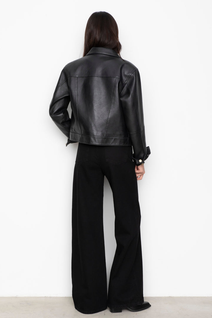 Leslie Leather Jacket Black