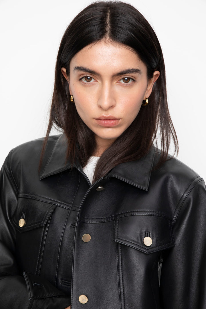 Leslie Leather Jacket Black