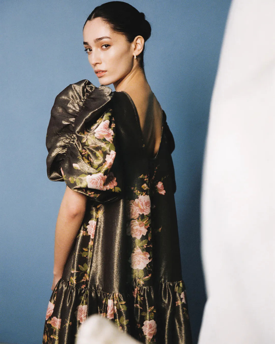 Taffeta Mini Dress Antique Roses