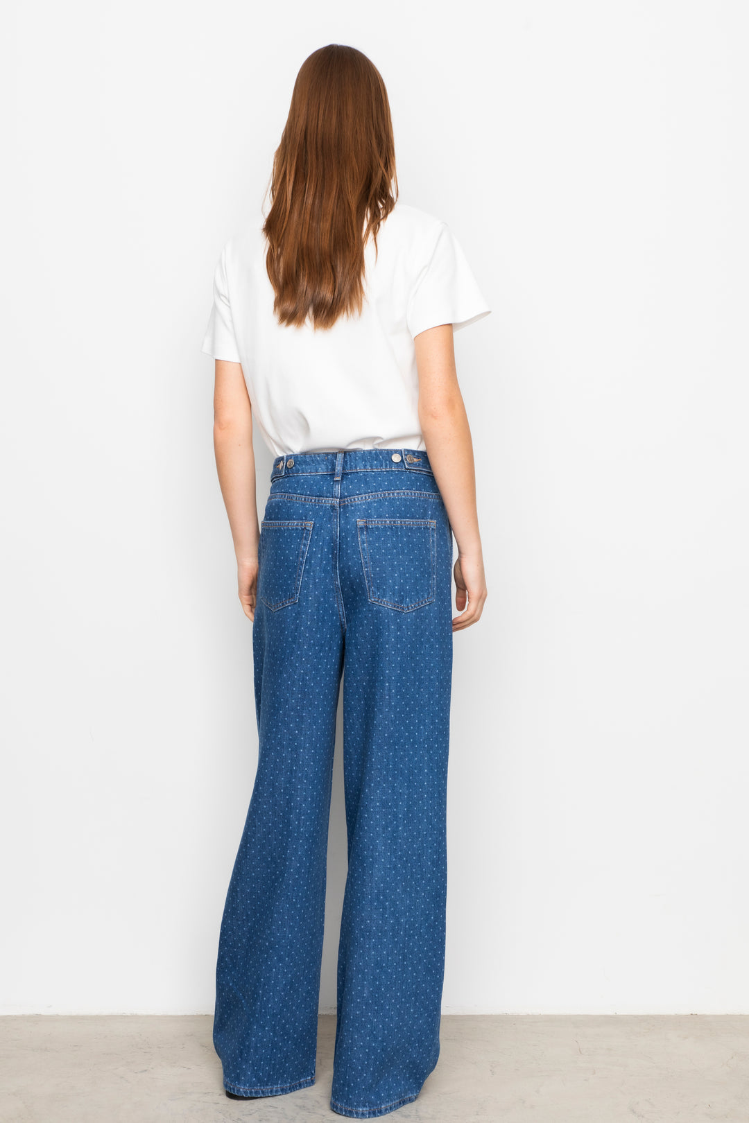 Jace Jeans Mid Blue Dot Long