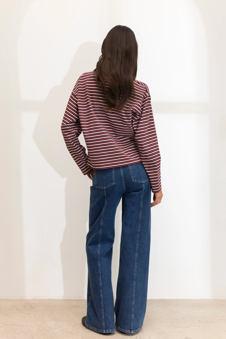 Elmer Polo Shirt Deep Plum Stripe