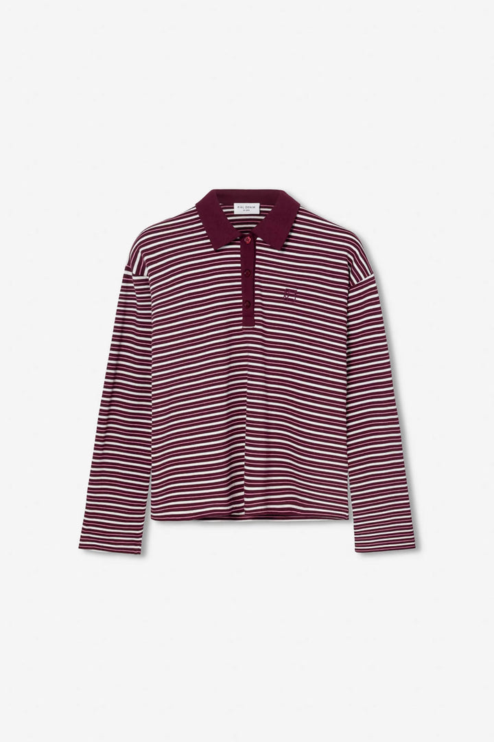 Elmer Polo Shirt Deep Plum Stripe