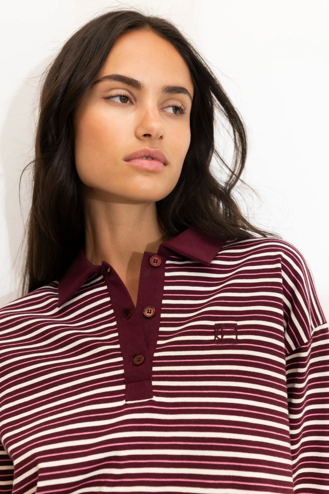 Elmer Polo Shirt Deep Plum Stripe