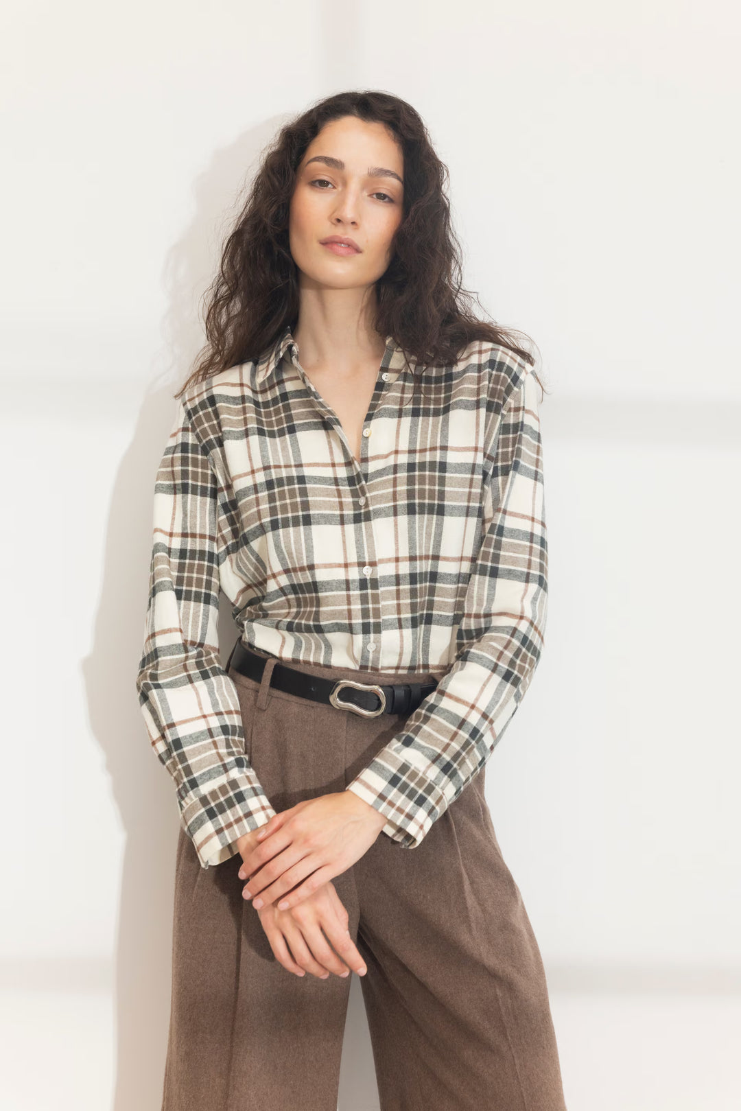 Joan Flannel Shirt Green Check