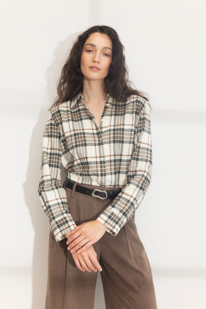 Joan Flannel Shirt Green Check