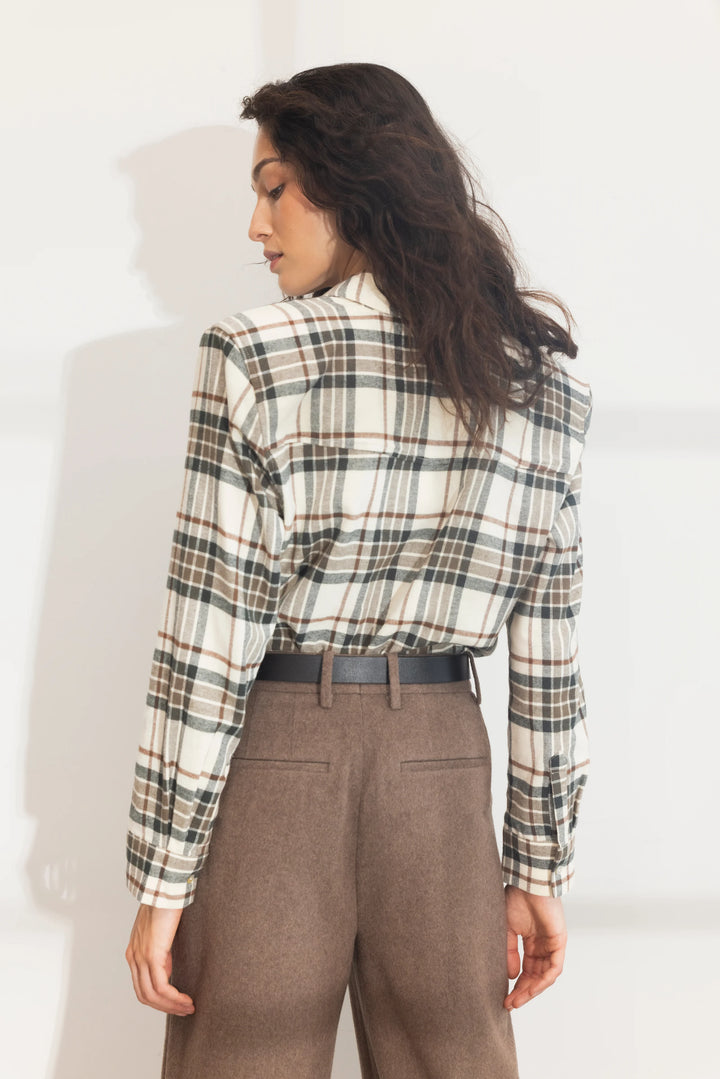 Joan Flannel Shirt Green Check