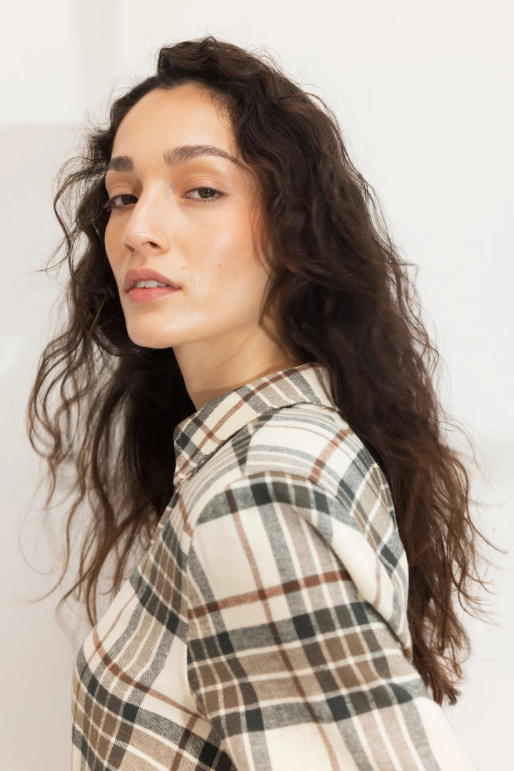 Joan Flannel Shirt Green Check