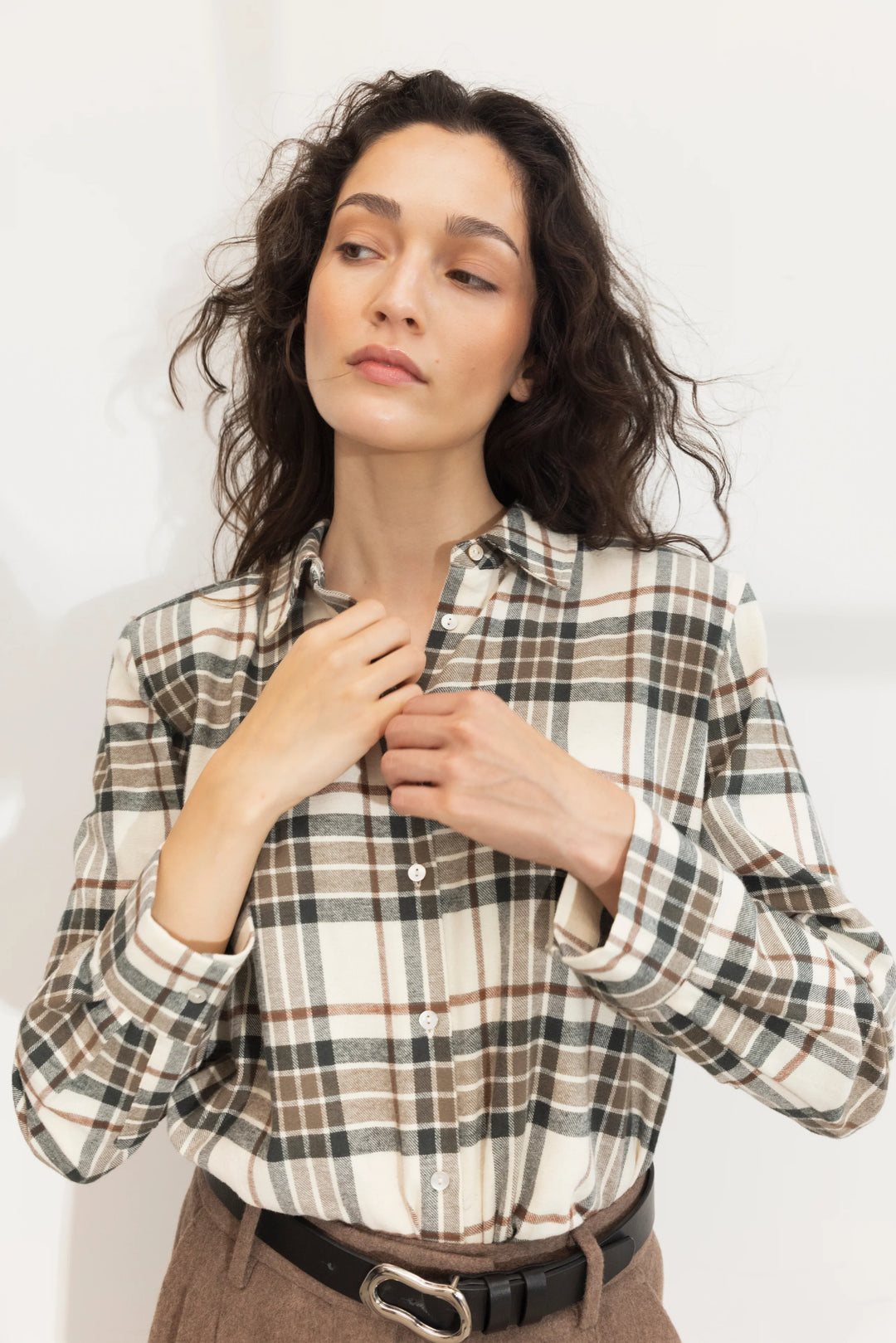 Joan Flannel Shirt Green Check