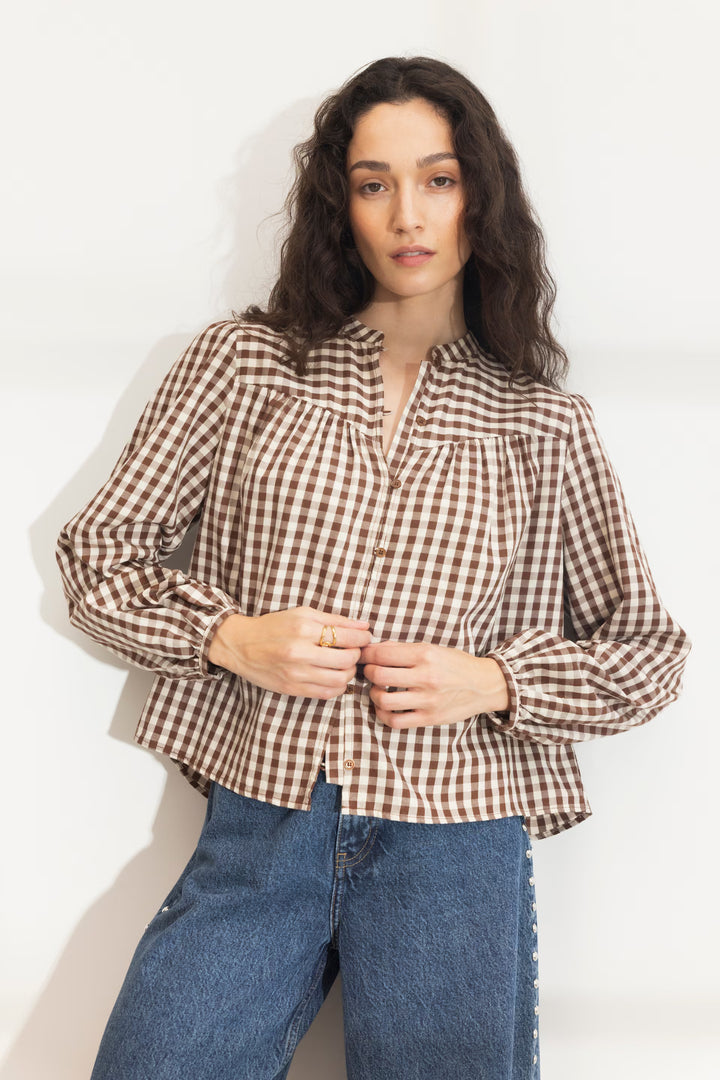 Bellier Blouse Brown Check