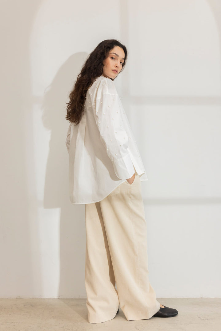 Nell Pearl Shirt White
