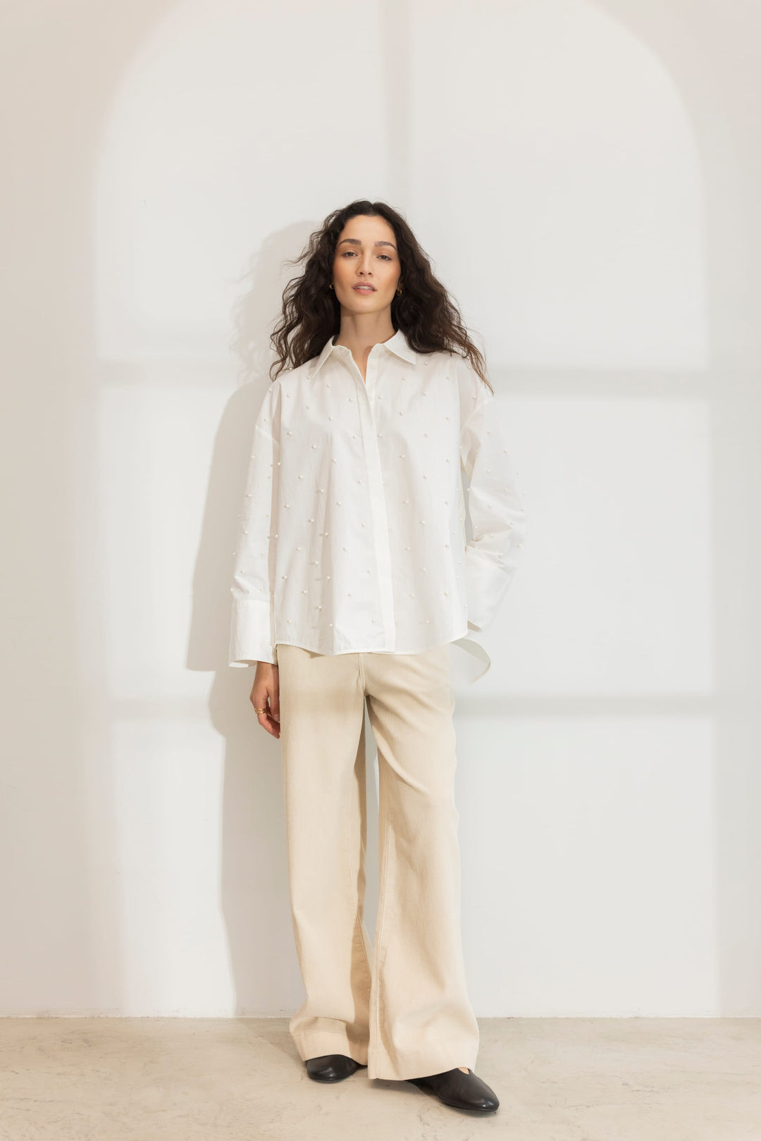 Nell Pearl Shirt White