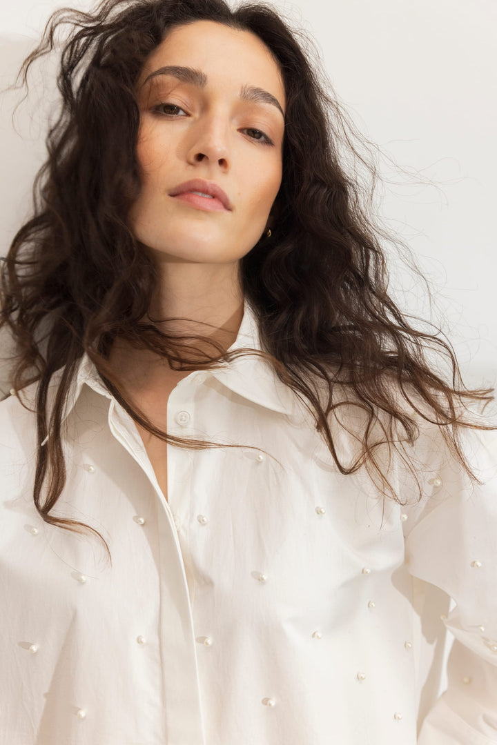 Nell Pearl Shirt White