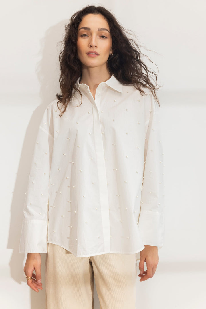 Nell Pearl Shirt White