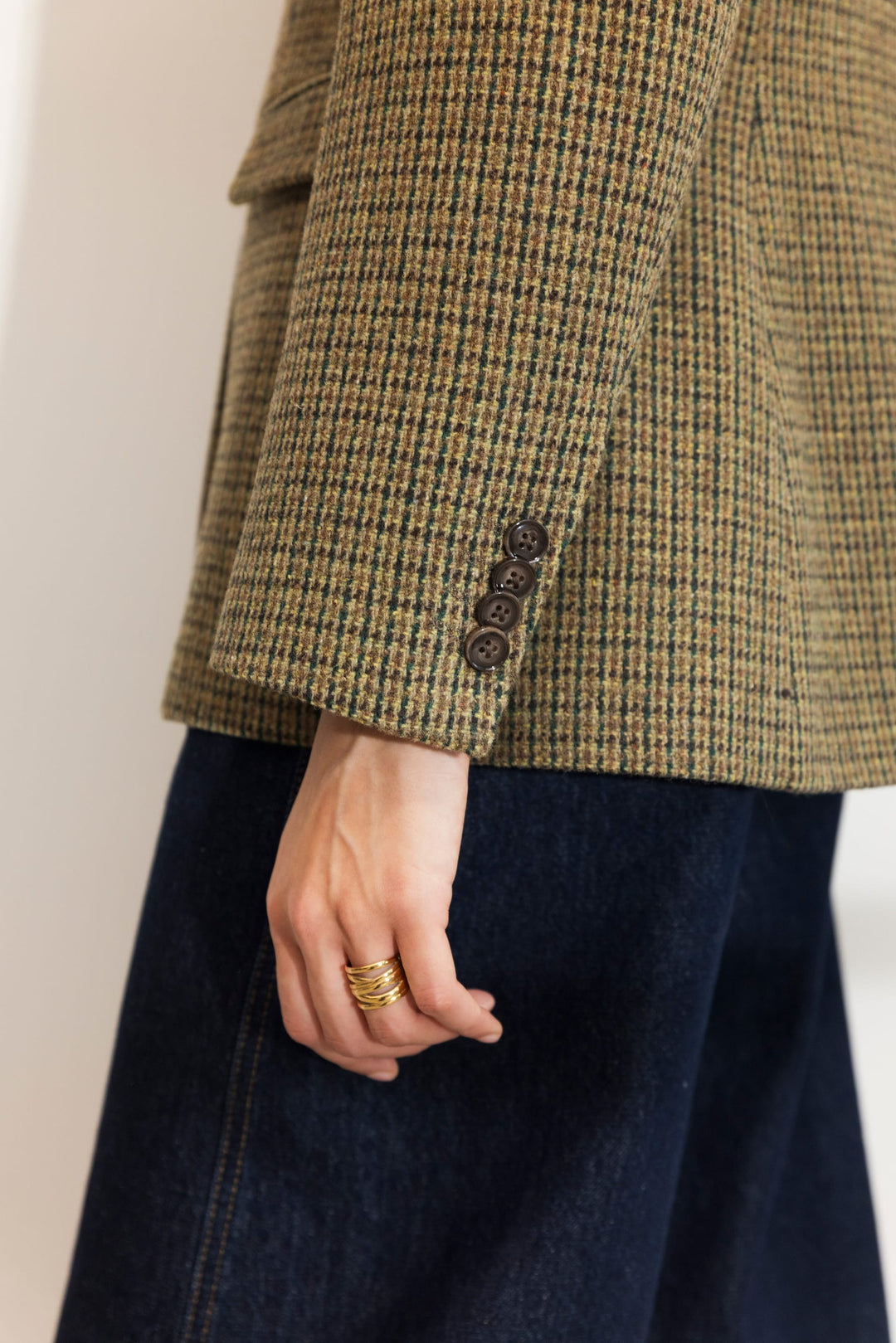 Brook Houndstooth Blazer Green Houndstooth
