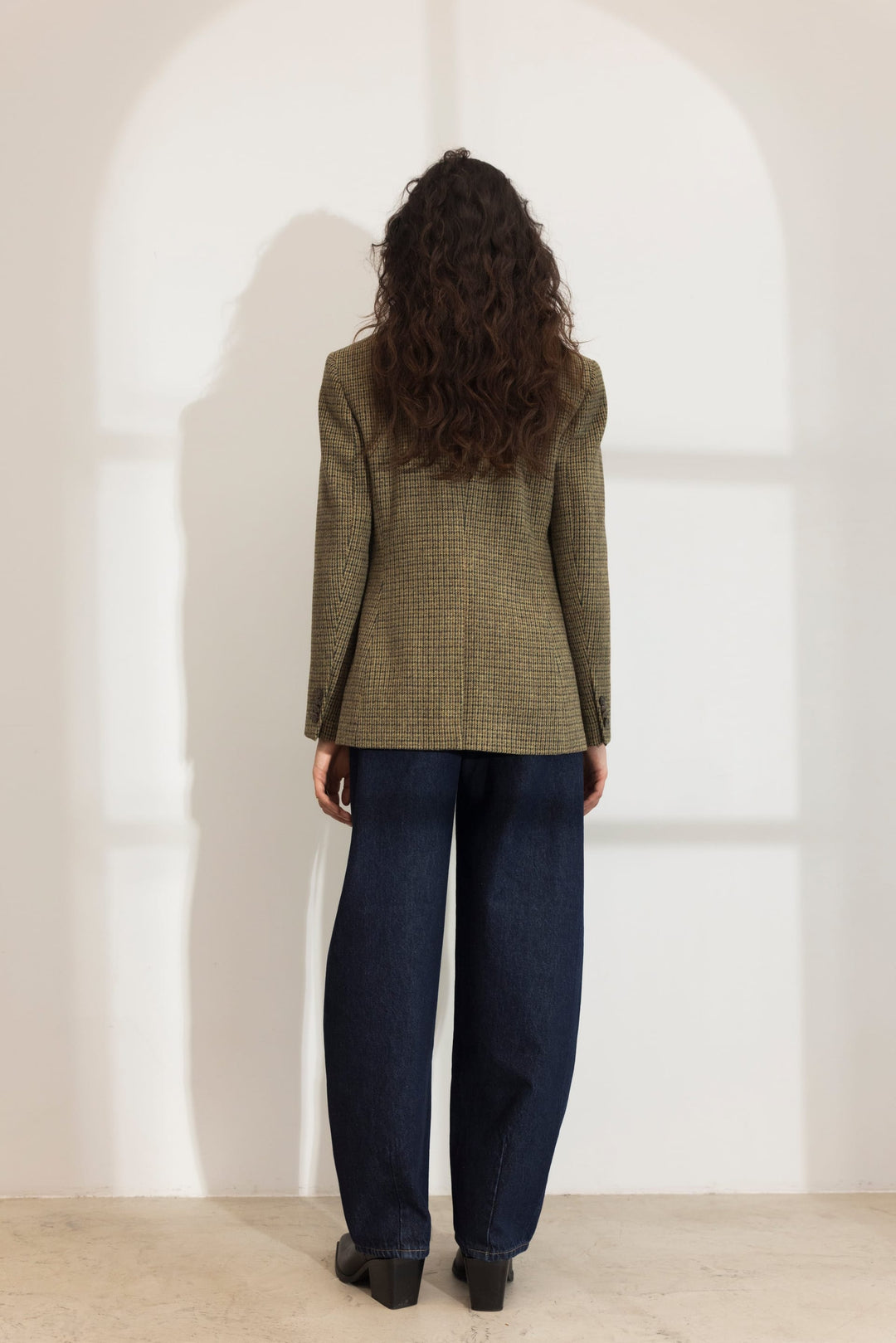 Brook Houndstooth Blazer Green Houndstooth