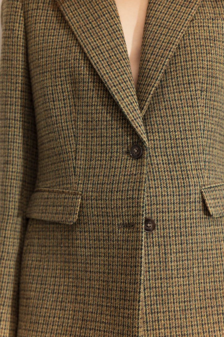 Brook Houndstooth Blazer Green Houndstooth