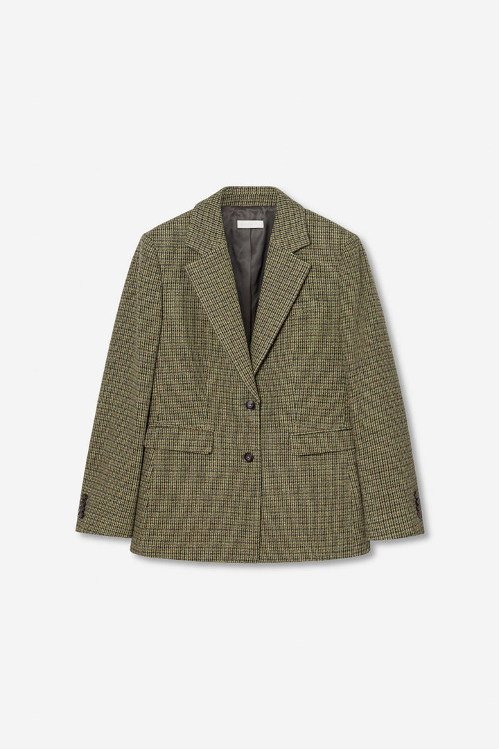 Brook Houndstooth Blazer Green Houndstooth