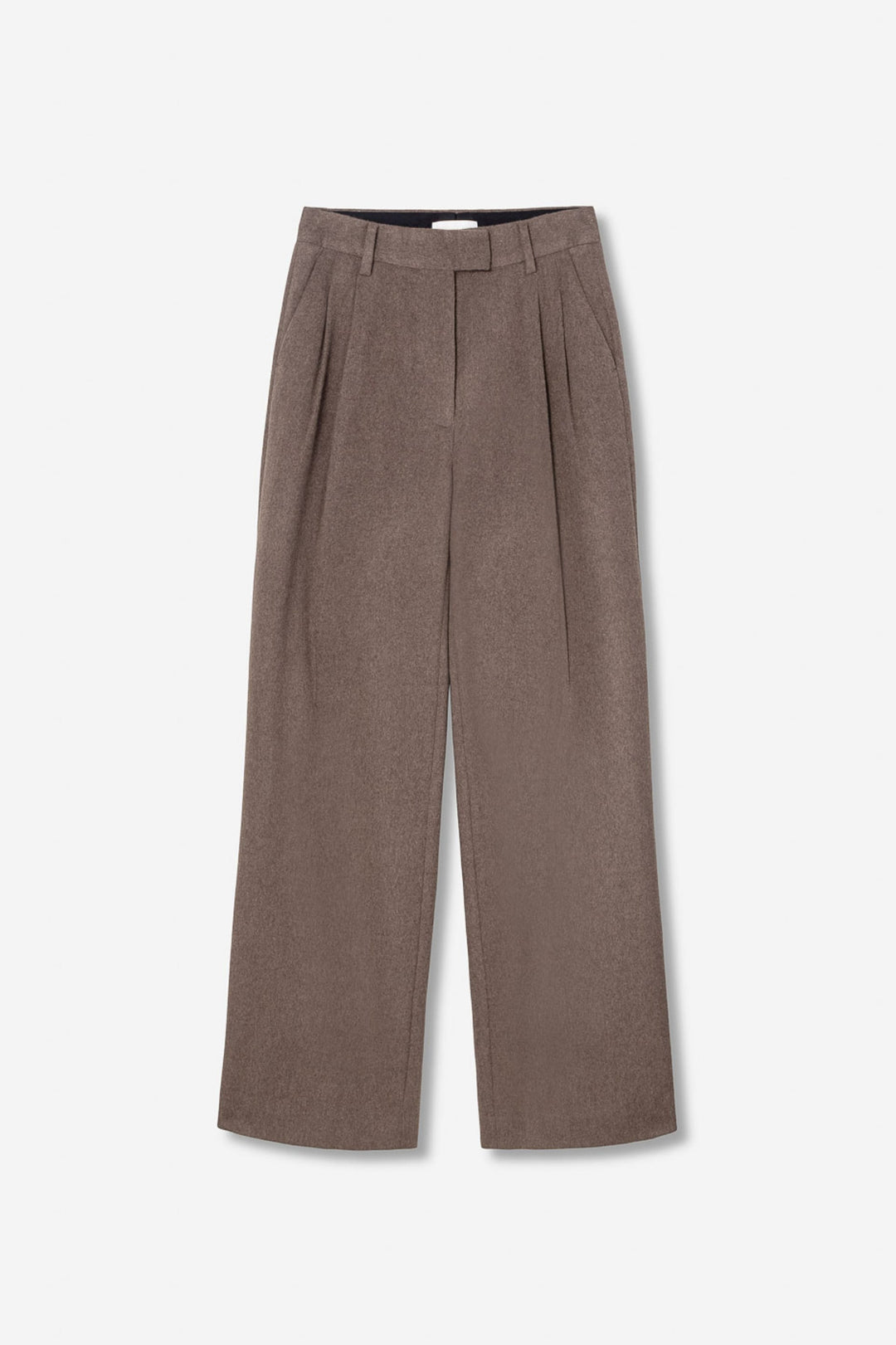 Ava Wool Trouser Dark Taupe Melange